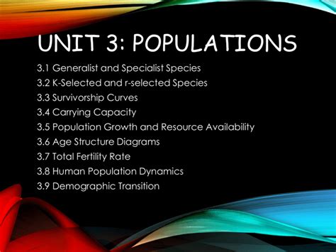 Unit 3: Populations 